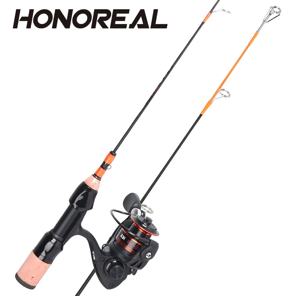 

HONOREAL fishing pole 52.5cm Carbon ice Telescopic fishing rod Combo kit Fishing Rod with 8+1BB Reel size1000 Fishing Tackle Set
