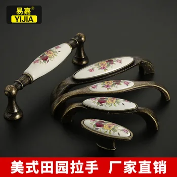 

1pcs Ceramic Antique Drawer handle and knobs Door Handle Pull Knob Furniture Cabinet Drawer Handles Wardrobe Pen Decor