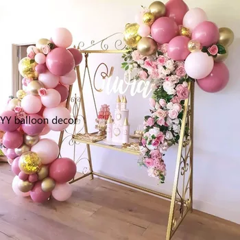 

Balloon Garland Arch Pastel Global Baby Pink Peach Macaron Wedding Baby Shower BIRTHDAY Party Backdrop Tape Wall Balloons Decor
