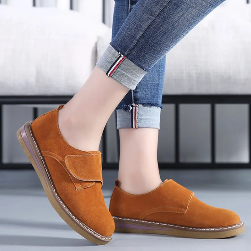 

Retro women flats spring autumn waterproof ladies loafers slip on leather platform sneakers plus size casual shoes women VT364