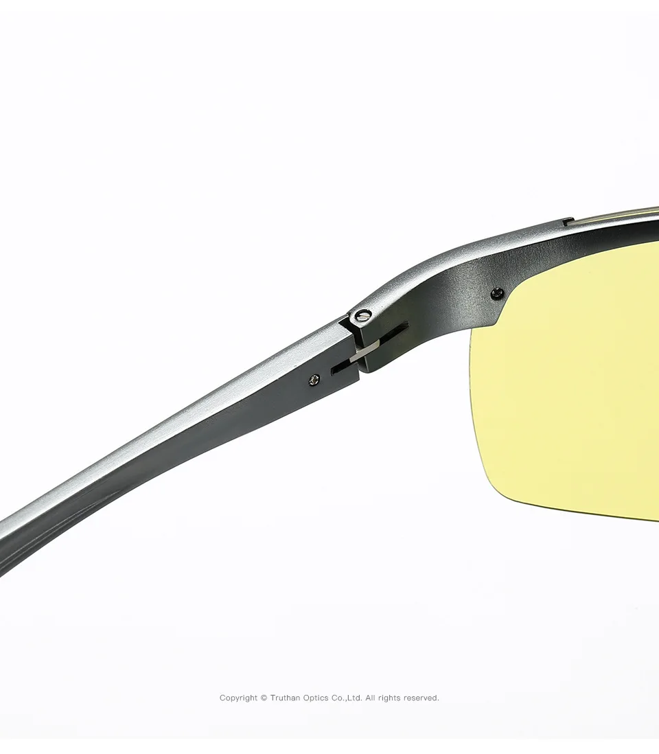 Mens Photochromic Polarized Glasses for Driving Anti Glares Day Night Vision Goggles Yellow To Gray Aluminum Sports Eyewear 5933