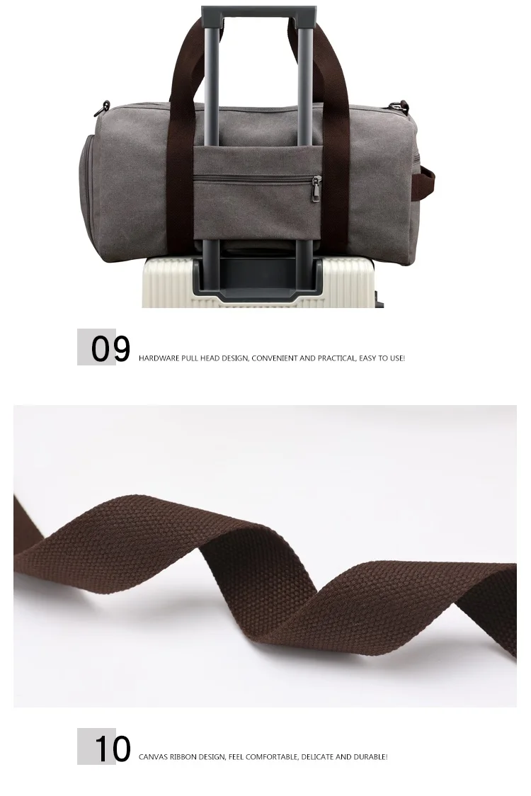 Quality Duffle Bag Unisex Large Travel Bags Fashion Canvas Luggage Bag with Shoe Pouch Multifunctional Business Travel Bags