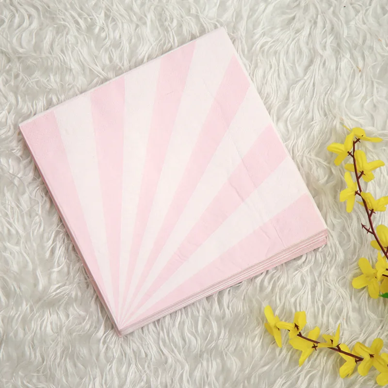 Disposable Cake Plate Rainbow Colorful Food Plate Dessert Plates for Birthday Wedding Party Afternoon Tea Party Decor Supplies - Цвет: Napkin 20pcs Pink