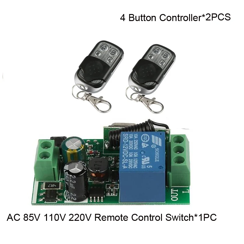433 МГц Универсальный Беспроводной дистанционного Управление переключатель AC220V 1 канал модуль приемника радиорелейной линии и 433 МГц пульты дистанционного управления для гаражных ворот и ворота