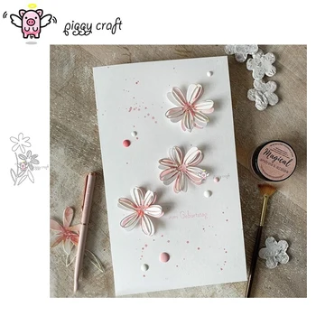 

Piggy Craft metal cutting dies cut die mold Flower leaf decoration Scrapbook paper craft knife mould blade punch stencils dies