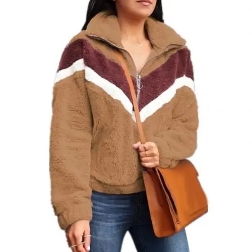 Dark Camel Модная женская толстовка; сезон осень-зима; в полоску; цвет черный, белый, розовый - Цвет: Dark Camel
