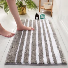 Стиль гладкие цветные полосы флокированные входная дверь коврик бытовой ванная туалет дверной проем водопоглощающий Противоскользящий коврик