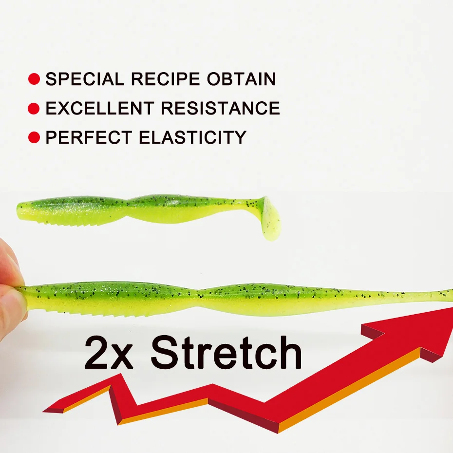 KESFISHING Fishing Lures artificial Soft Silicone Bait Spiner Shad 4,5 inchs the Best Bass Bait Add Fish Smell free shipping