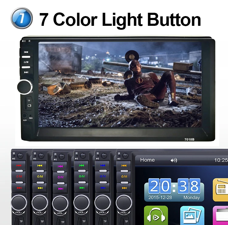 7 Touch Screen Car Radio Double Din Car Stereo MP5 MP3 Player with Bluetooth FMUSBAUX 7010B (11)