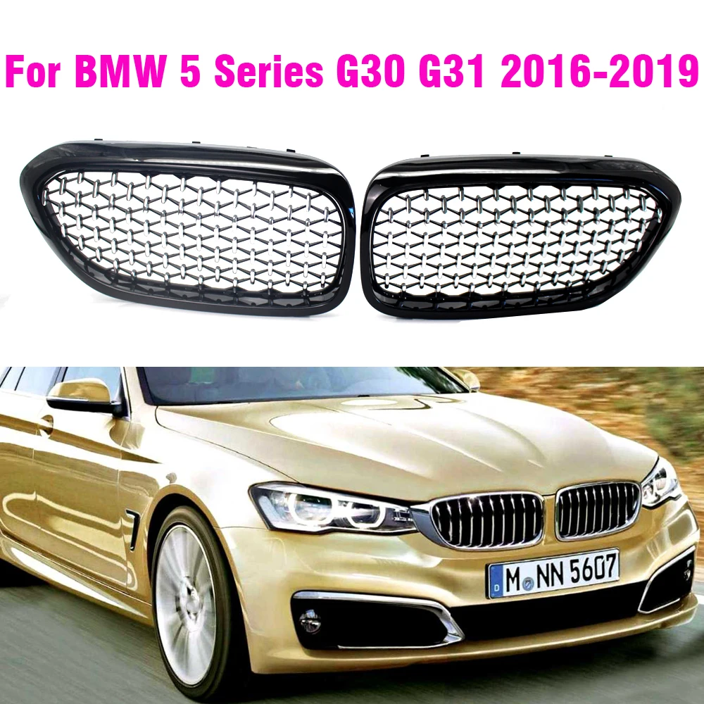 

Передняя Алмазная решетка для BMW G30 G31 5 Series 525I 530I 540I 550I M5 ABS серебристо-черная