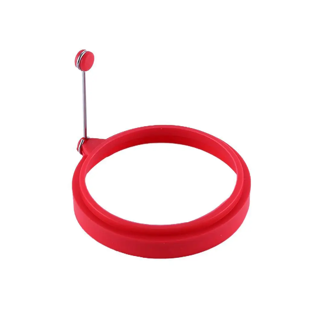red round shape Силиконовая форма для яичницы для приготовления блинов. Вы можете использовать яичницу для приготовления блинов - Цвет: red round shape