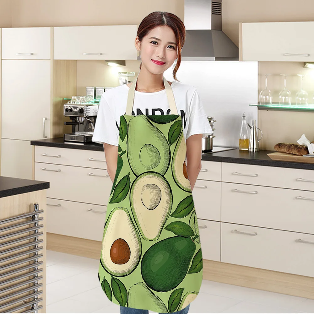 Avocad Antifouling Kitchen Apron Cotton Linen Sleeveless man women Chef Cooking Aprons Kitchen accessories 68*55cm 0015