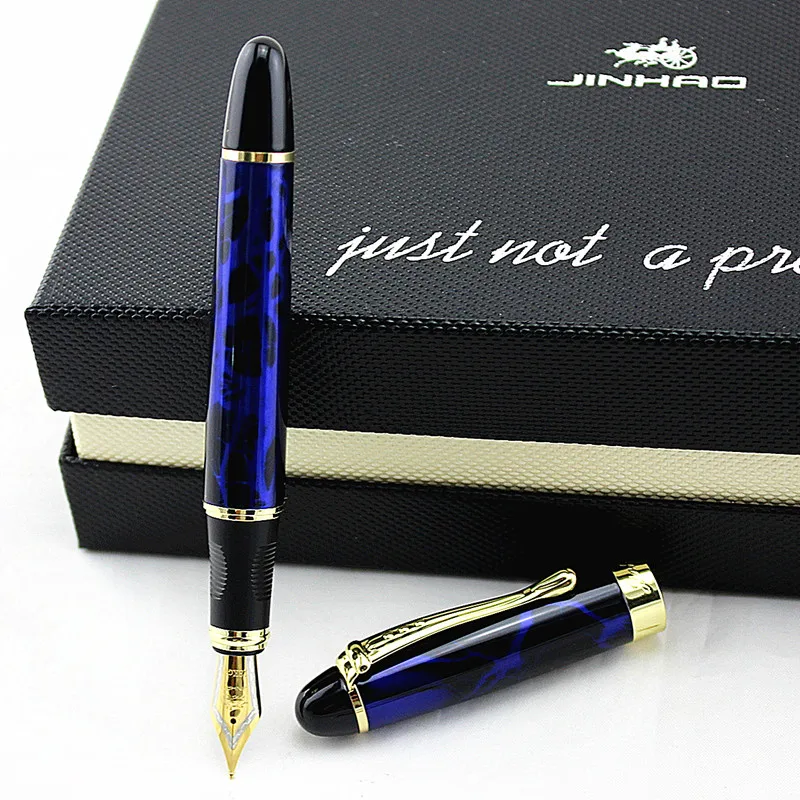 Jinhao X450 классический толстый корпус 1,0 мм изогнутое перо каллиграфия ручка высокого качества металлическая перьевая ручка Роскошные чернила подарочные ручки для письма