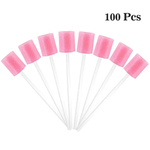 100 개 13.5cm 일회용 구강 관리 스폰지 헤드 면봉, 치아 청소, 스틱 포함, 의료용, 치과 사용 도구 도매 5