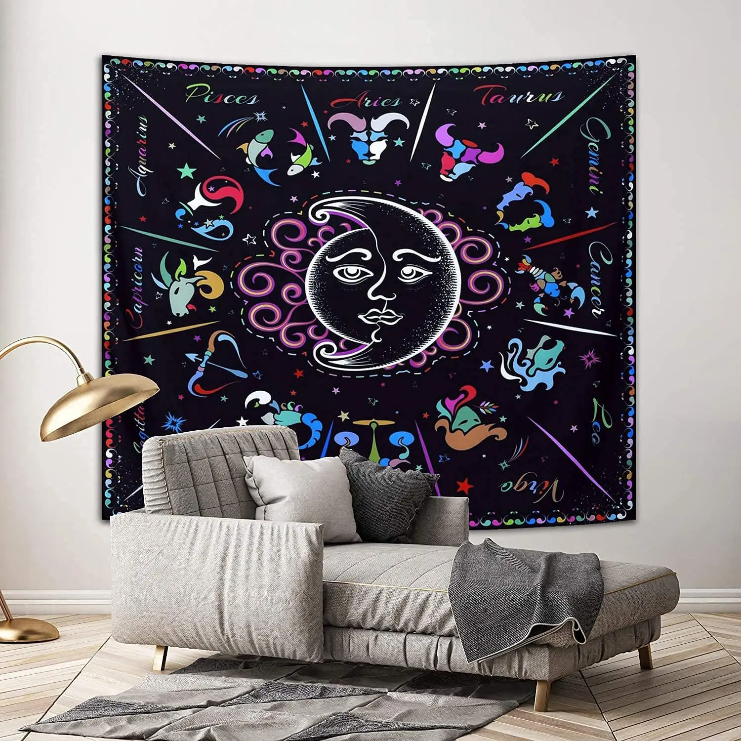 Tapestry of Ocean Landscape Meteor Tapestry for Living Room Decor Background Cloth The Stars Tapestry Natural Landscape Tapestry