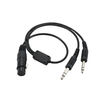 

For Ufq Aviation Headset Ab-Ga Airbus Xlr To Ga Double Plug Pilot Headset Adapter 5 Pin Airbus Xlr Connector