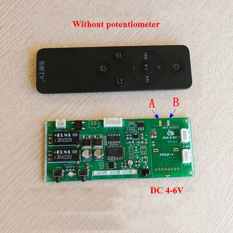 no potentiometer Lusya пульт дистанционного управления громкостью предусилителя 4-way Аудио вход Селекторное переключение сигнала доска T1188 - Цвет: no potentiometer