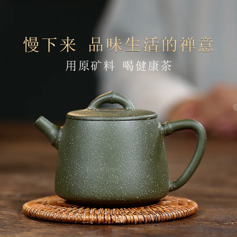 

Yixing Dark-red Enameled Pottery Teapot Manual Famous High Stone Drum Green Mud Teapot Certificate Complete Gift Online Store