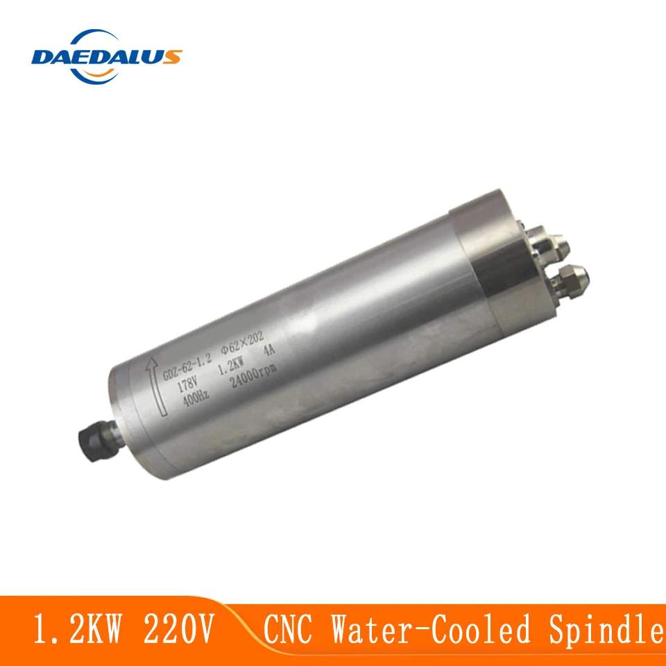 

Daedalus 1.2KW 62mm Drive CNC Spindle Water Cooling Spindle Motor 220V Diesel Engine for Engraving CNC Milling Machine.