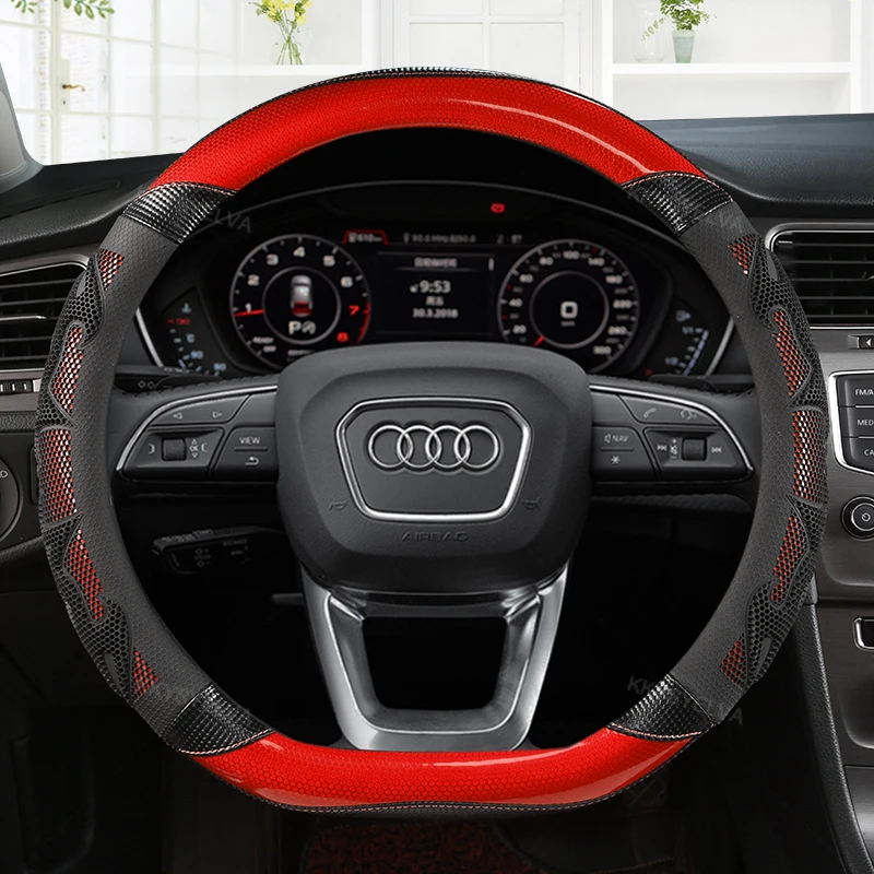 Углеродное волокно искусственная кожа не скользит для Audi A1 A3 A4L A6L Q2L Q3 Q5L Q7 A5 A7 TT
