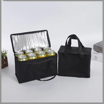 

Portable Foldable Cooler Bag Picnic Insulation Bags For Food Packing Container Drink Aluminum Foil Thermal Box Delivery Ice Pack