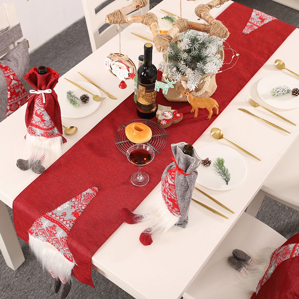Счастливого Рождества настольная дорожка коврик скатерть и флаги украшения для домашней вечеринки Санта Клаус гобелен настольная дорожка s рождественские украшения