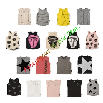 

Pre-sale Kids Summer Clothes Collection Boys Vest For Summer Stylish Children Sleeveless Tops Children Robot Letter Print Tanks