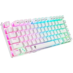 Teclado mecânico linha lisa interruptor vermelho 81 teclas rgb backlight branco jogo teclado design compacto americano layout águia z88
