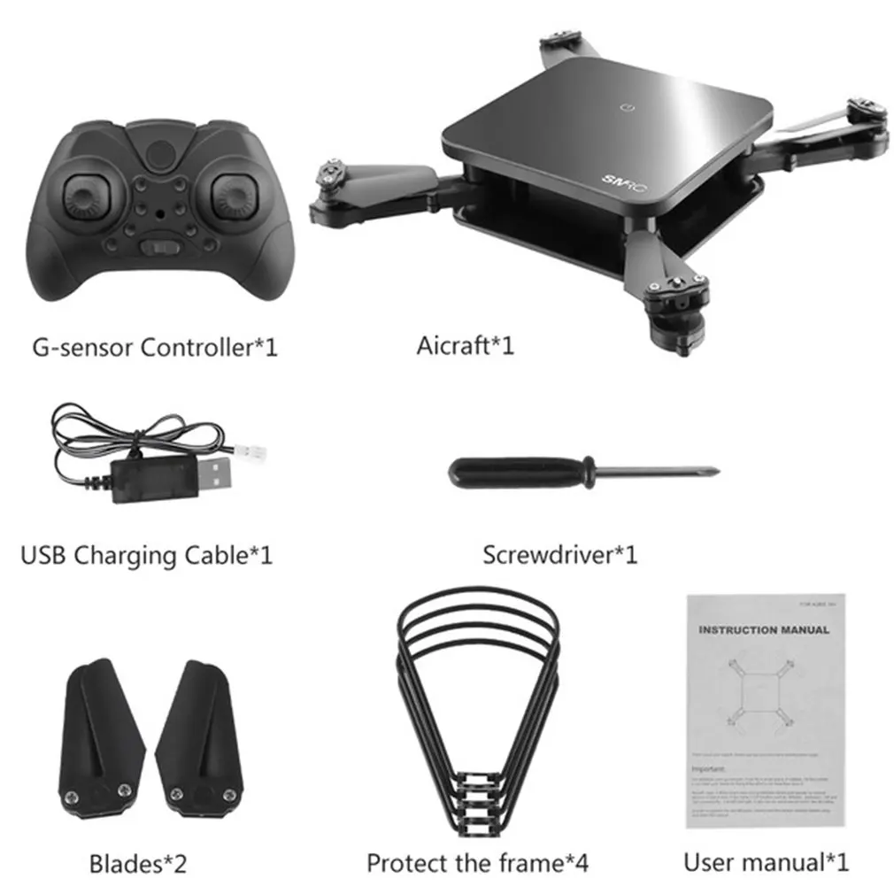 

SMRC S1 Foldable Quadcopter Mini Wi-Fi RC Drone with 0.3MP Camera Altitude Hold Headless Mode Gravity Sensor APP Control