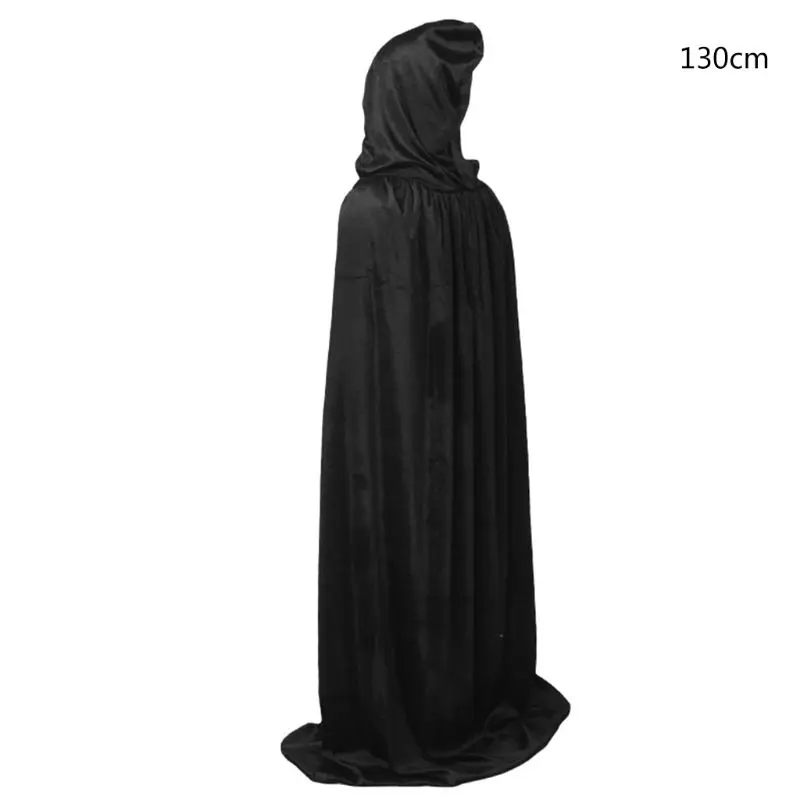 Для взрослых и детей, унисекс, плотная бархатная накидка с капюшоном, блестящие однотонные вечерние накидки вампира на Хэллоуин, сценическое представление, косплей-костюм
