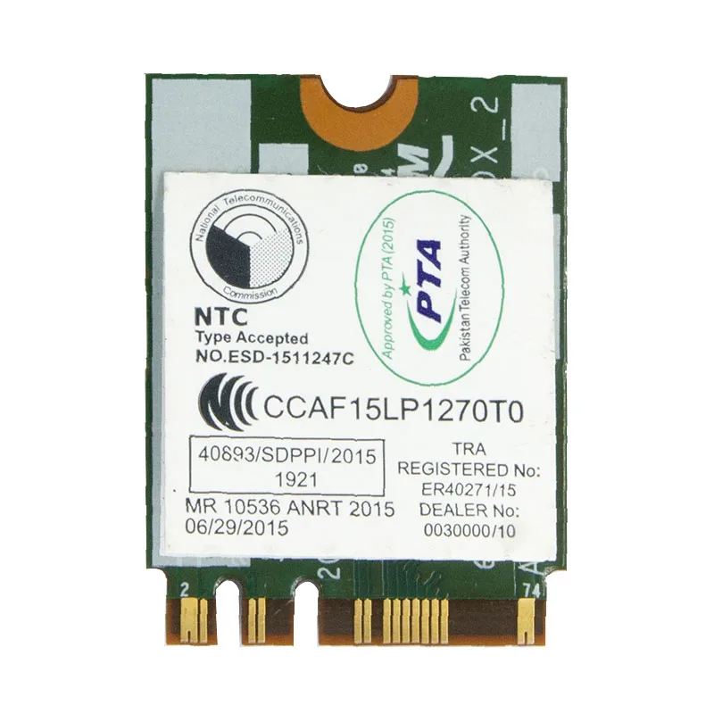1PC DW1820A BCM94350ZAE AC Dual Band 5G Wireless Network Card 4.1 Bluetooth 