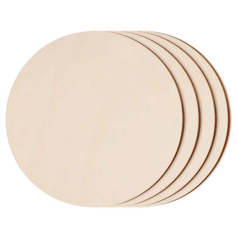 Round Wood Discs For Crafts 4 Pack 14 Inch Circles Unfinished Plaque Door Hanger Design | Дом и сад