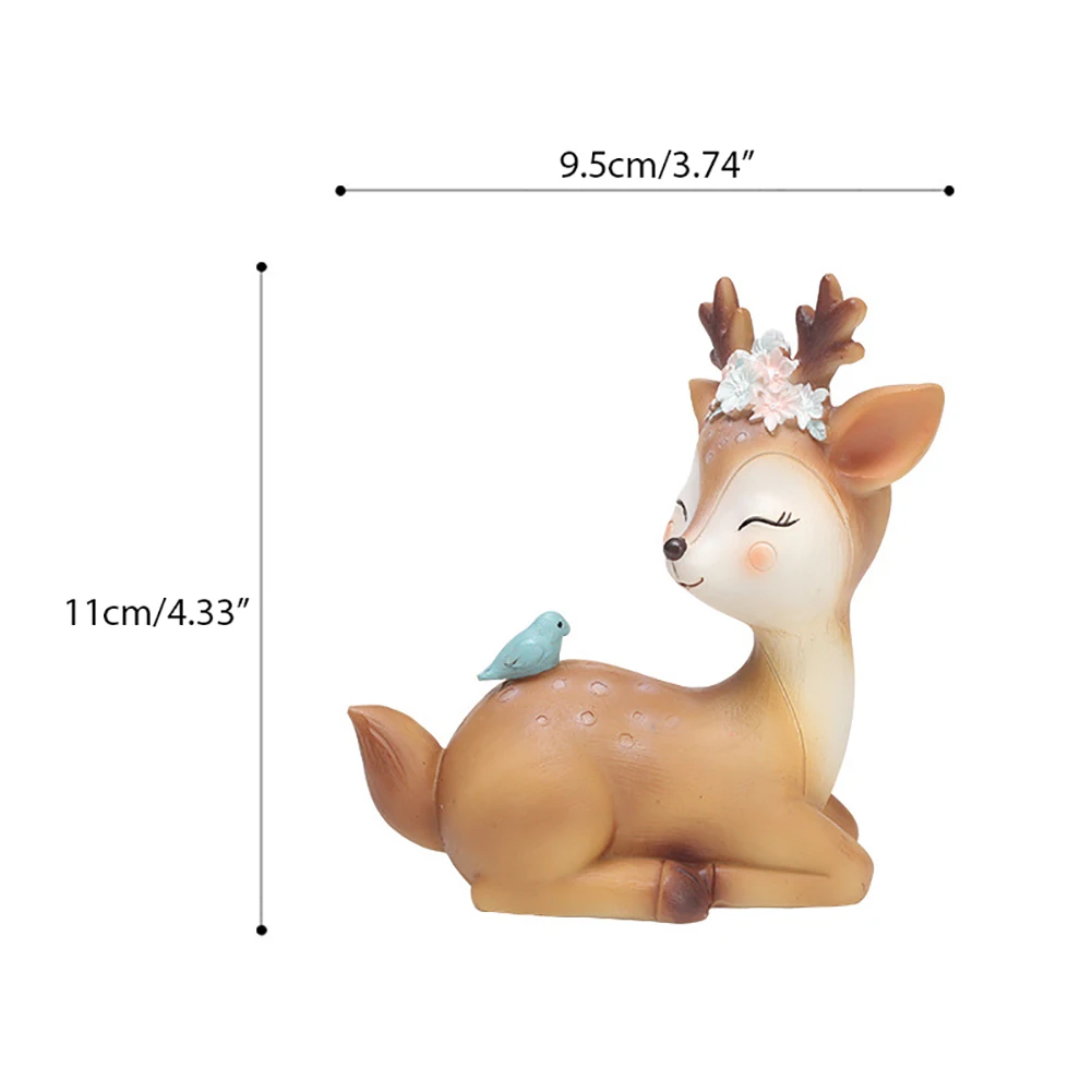 Мультяшные украшения из смолы, маленький олень, 3D фигурка оленя, изделия из смолы, статуэтка для декора дома, офиса, автомобиля, украшения, детский подарок - Название цвета: 2