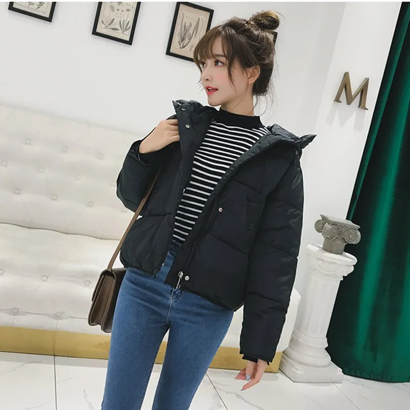 L-XXXL Корейская тонкая модная повседневная куртка зимняя для женщин короткий