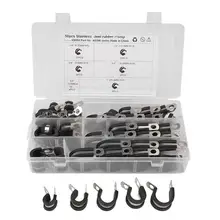 50 шт. нержавеющая сталь, каучук на подкладке P зажимы водонепроницаемые зажимы для трубы 5 размеров многоцелевой операции легко сгибаться