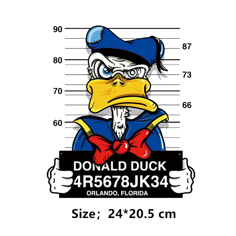 Escapee Дональд Дак Железный заплатка для одежды DIY Детская футболка одежда нашивки наклейка с термопереносом