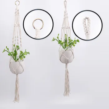 

Handmade Macrame Plant Hanger Flower Pot Hanger Wall Balcony Decor Courtyard Garden Decoration Hot sale