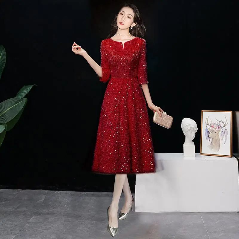 Невесты чонсам, Восточный стиль Для женщин свадебные Qipao модный элегантный в китайском стиле длинное платье роскошный халат Платья для вечеринок Vestido XS-XXXL - Цвет: Burgundy