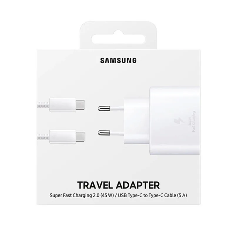 Original Samsung Fast Charger 45W Fast Type C Adapter Cable for Samsung GALAXY Note 10 20 S20 Plus S20 Ultra S21 A71 A80 A91 wallcharger Chargers