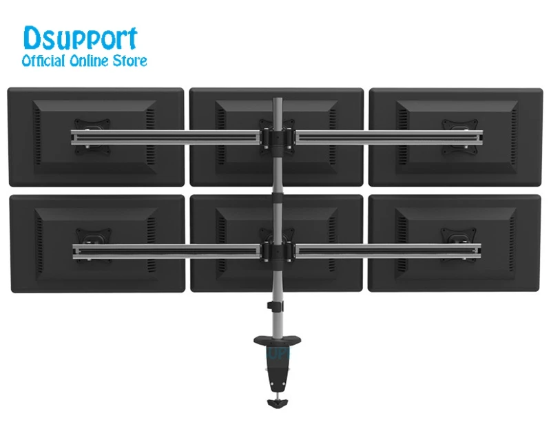 MD3006 полный движения вращающийся 6 экран 1"-27" ЖК светодиодный настольная подставка для монитора зажимное крепление гибкий дисплей Кронштейн Стенд
