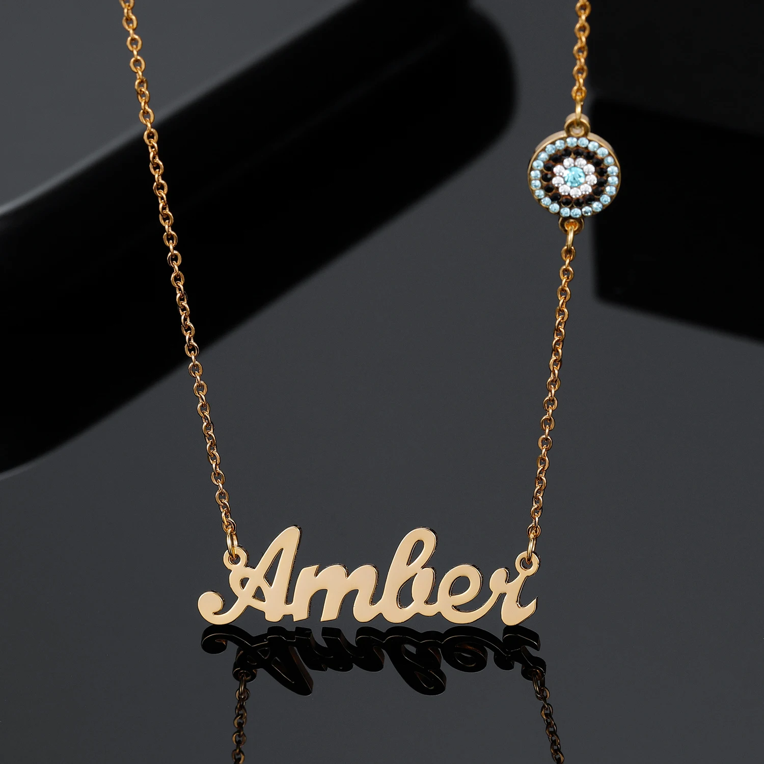 Custom Evil Eye Name Necklace 