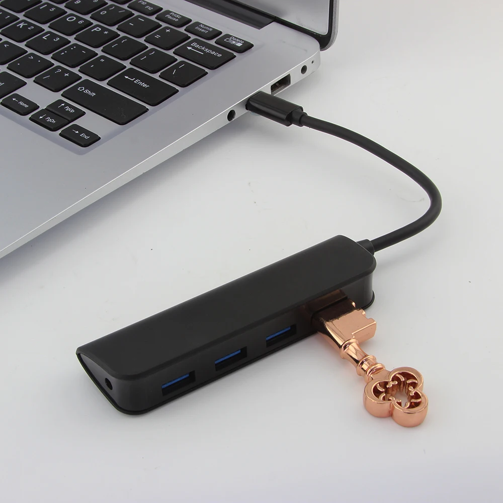 CHYI Мульти USB 3,0 концентратор Тип usb C концентратор высокой Скорость 4 Порты и разъёмы USB hab адаптер-разветвитель Интерфейс для портативных ПК