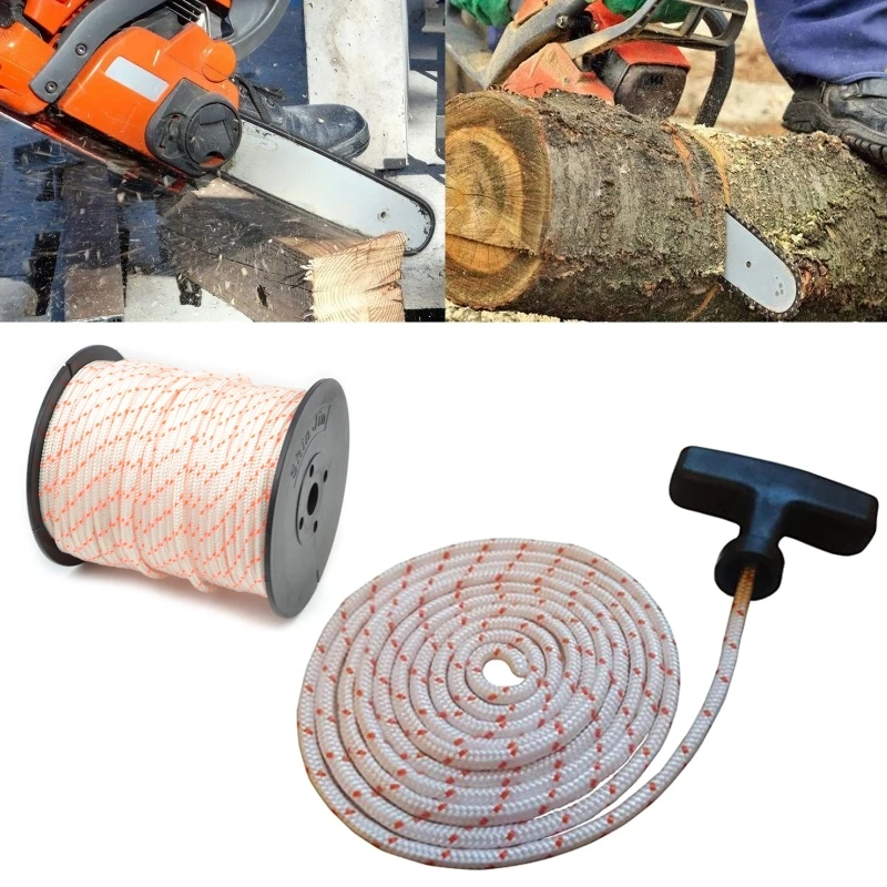 50m 3mm Nylon Pull Starter Rope Recoil Engine Start Cord for 430/520 Trimmer Cutter Chainsaws Lawn Mower | Инструменты