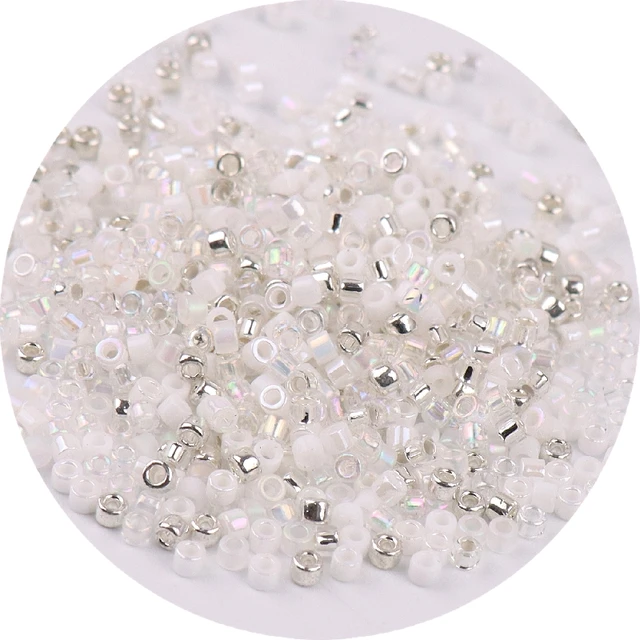 600Pcs 2mm Miyuki Delica Beads Japan Bronze Glass Beads Bohemia Style Metallic Seedbeads For DIY Jewelry Making Bracele Earring Mix White Silver
