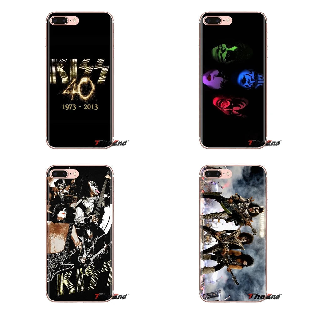 Мягкое покрытие кожи США Америка рок-группа Kiss для samsung Galaxy S2 S3 S4 S5 мини S6 S7 край S8 S9