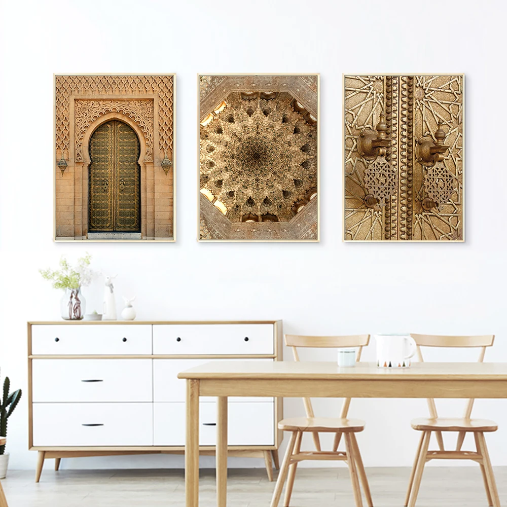 

Moroccan Architecture Building Vintage Door Poster Wall Art Canvas Painting Nordic Poster Wall Pictures For Living Room Unframed