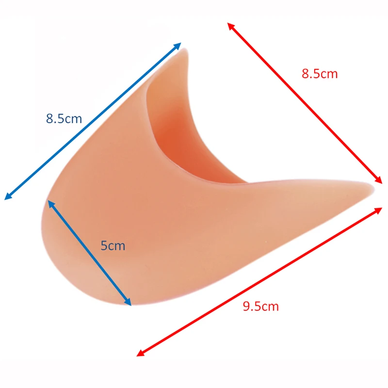 2 Pairs  Light Pink Soft Silicone Gel Pointe Ballet Dance Toe Caps Pads Toe Protector