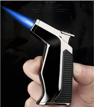

Creative gas lighter wind proof direct fire metal with cigar hole opener