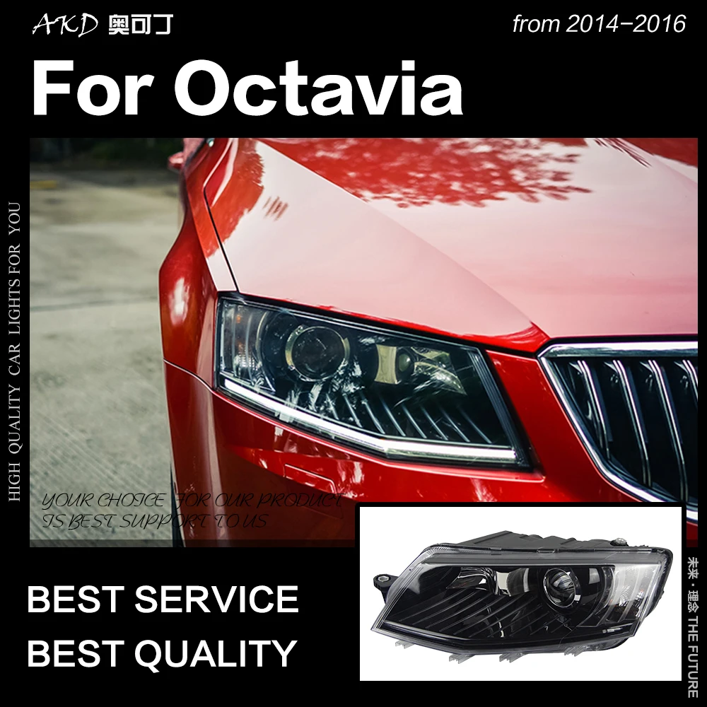 Автостайлинг AKD фары для Skoda Octavia 2015 2017 A6 светодиодный ные DRL Hid Bi Xenon автомобильные