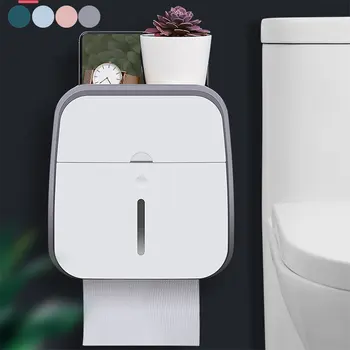 

Wall Mounted Toilet Paper Holder Towel Dispenser Hand Tissue Box Bathroom Mobile Phone Storage Rack Shelf Waterproof Organizer